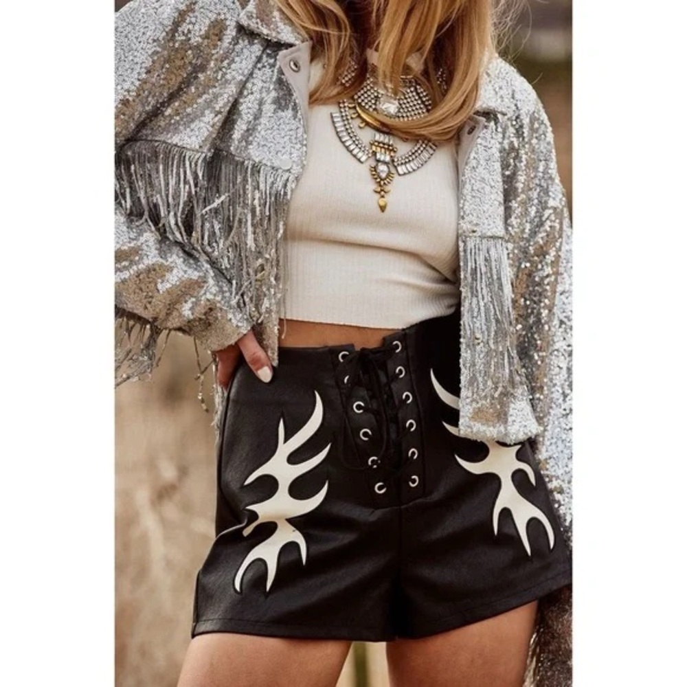 12th tribe leather shorts